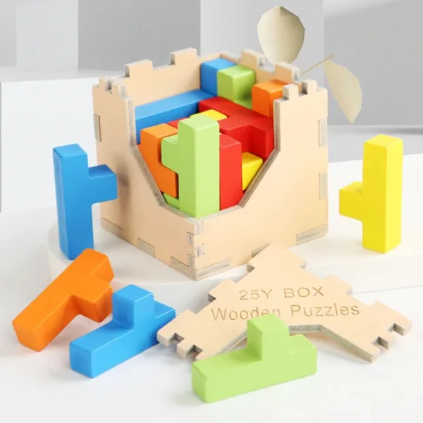 Woods™ - Train je brein - 3D Tetris Puzzel Y Blokjes | Educatief Speelgoed - Afbeelding 1