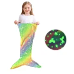 Mini Fashion™ - Glow in the Dark - Zeemeermin Slaapzak Regenboog | Educatief Speelgoed