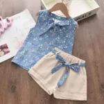 Mini Fashion™ - Stralend in Bloemen - Bloesem Meisjesset Blauw / 98 (3-4 jaar) | Educatief Speelgoed