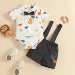 Mini Fashion™ - Voor de allerkleinste - Tweedelige Bodysuit Leeuw / 62 (0-3 maanden) | Educatief Speelgoed