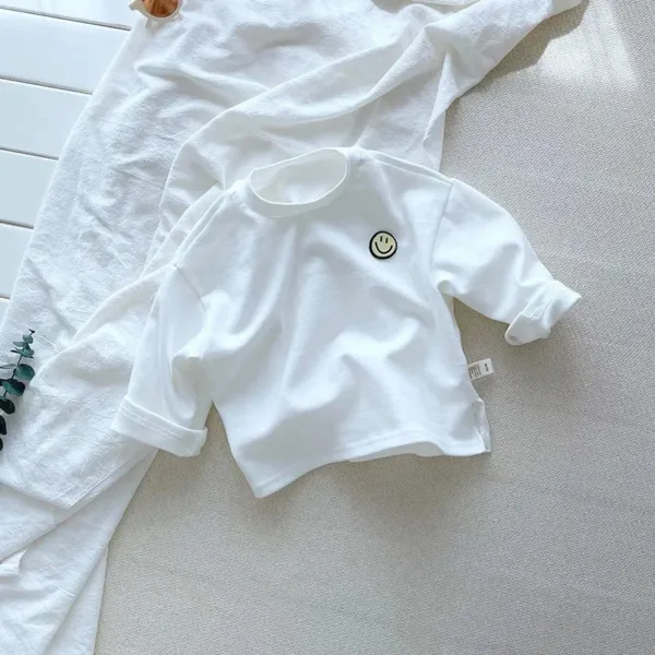 Mini Fashion™ - Geschikt Voor Elk Seizoen - Lange Mouwen Shirt Wit / 120 (4-5 jaar) | Educatief Speelgoed - Afbeelding 1