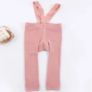 Mini Fashion™ - Zacht&Comfortabel - Kinder Legging met Bretels Roze / M (1-2 jaar) | Educatief Speelgoed