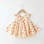 Mini Fashion™ - Speels&Elegant - Meisjes Zomer Jurk Oranje print / 100 (2-3 jaar) | Educatief Speelgoed