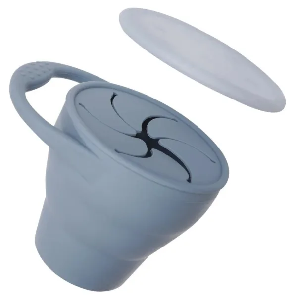 Snackcup™ - Gemakkelijk Mee te Nemen - Siliconen Inklapbare Beker Licht Blauw | Educatief Speelgoed - Afbeelding 1