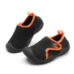 Mini Fashion™ - Ademende&Flexibel - Kinderschoenen Zwart Oranje / 23 (1-2 jaar) | Educatief Speelgoed
