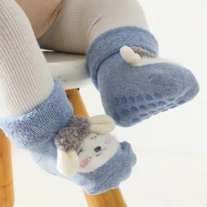 Mini Fashion™ - Warm&Zacht - Anti Slip Sokken Hert - Blauw / 21 (9-12 maanden) | Educatief Speelgoed