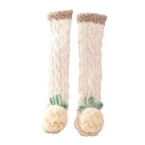 Mini Fashion™ - Extra Warm - Lange Baby Sokjes Khaki Ananas / M (1–3 jaar) | Educatief Speelgoed