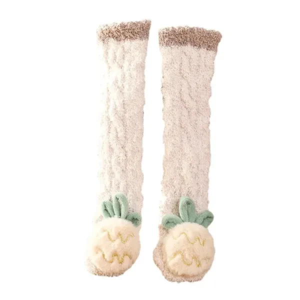 Mini Fashion™ - Extra Warm - Lange Baby Sokjes Khaki Ananas / M (1–3 jaar) | Educatief Speelgoed - Afbeelding 1