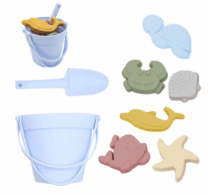 Silicone Beach Set™ - Strandemmer Zandavontuur - Siliconen Strandset Blauw | Educatief Speelgoed