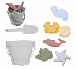 Silicone Beach Set™ - Strandemmer Zandavontuur - Siliconen Strandset Grijs | Educatief Speelgoed