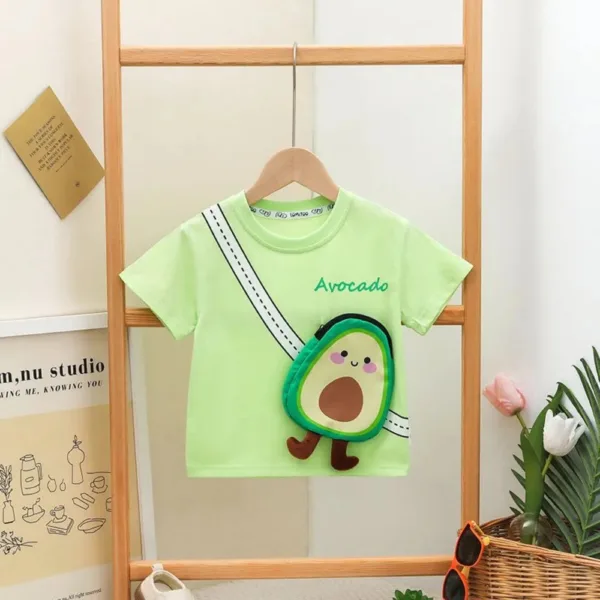 Mini Fashion™ - Fruitige Look - T-Shirt Groen - Avocado / 110 (3-4 jaar) | Educatief Speelgoed - Afbeelding 1