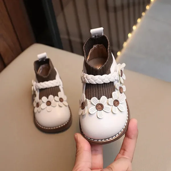 Mini Fashion™ - Schattige Bloemetjes - Meisjes Schoenen Creme Wit / 20 (6-12 maanden) | Educatief Speelgoed - Afbeelding 1
