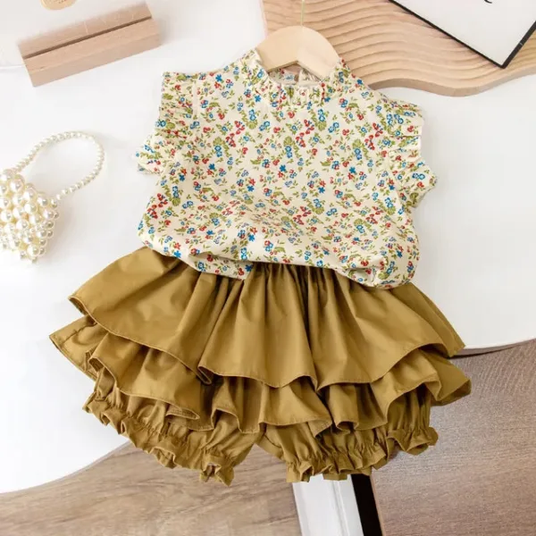 Mini Fashion™ - Zomerse Bloemen - Bloemenprint Top&Rok 86 (1 jaar) | Educatief Speelgoed - Afbeelding 1