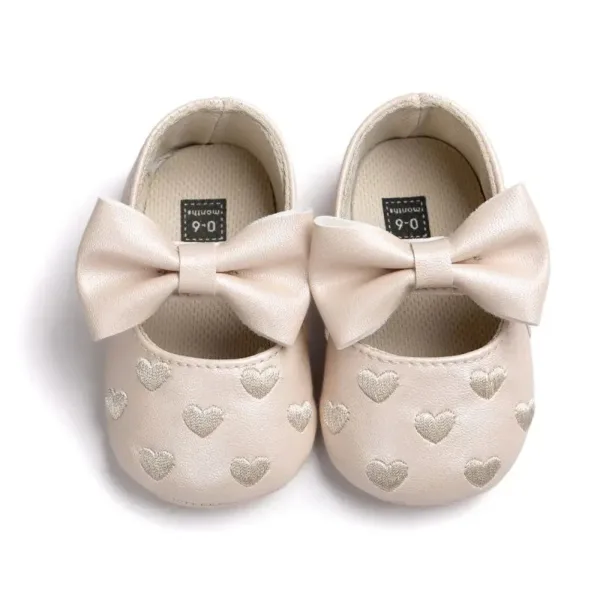 Mini Fashion™ - Ademend Materiaal - Baby Anti-Slip Schoentjes Beige / 22 (12-18 maanden) | Educatief Speelgoed - Afbeelding 1