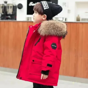 Mini Fashion™ -  Waterdicht&Warm - Winterjas Rood / 160 (11-12 jaar) | Educatief Speelgoed