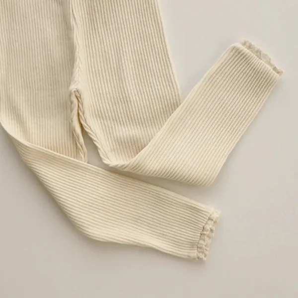 Mini Fashion™ - Zacht&Comfortabel - Ribstof Legging Beige / 80 (12-18 maanden) | Educatief Speelgoed - Afbeelding 1