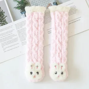 Mini Fashion™ - Knusse beenwarmers - Kindersokken Roze Konijn | Educatief Speelgoed