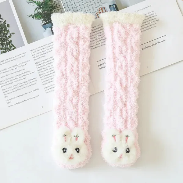 Mini Fashion™ - Knusse beenwarmers - Kindersokken Roze Konijn | Educatief Speelgoed - Afbeelding 1