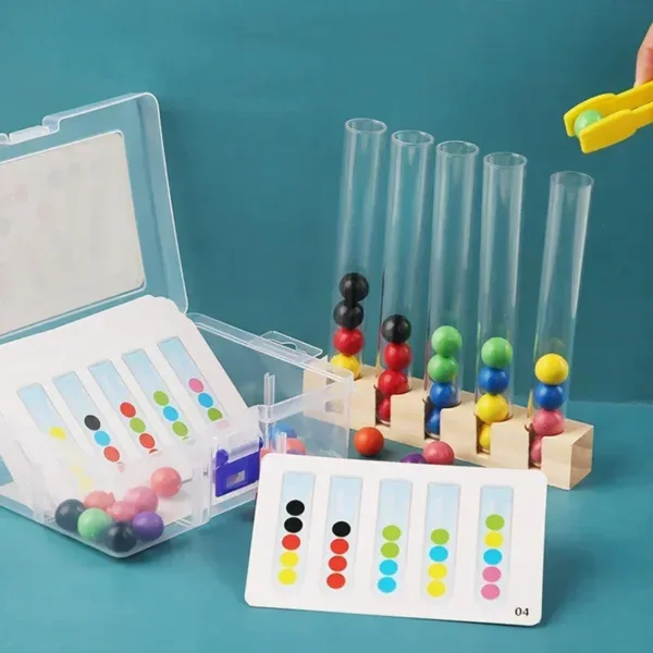 Tube Clip Beads™ - Slim Denkspel - Kleur&Motoriek Spel | Educatief Speelgoed - Afbeelding 1