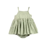 Mini Fashion™ - Meiden Jurk Romper Groen / 66 (3-6 maanden) | Educatief Speelgoed