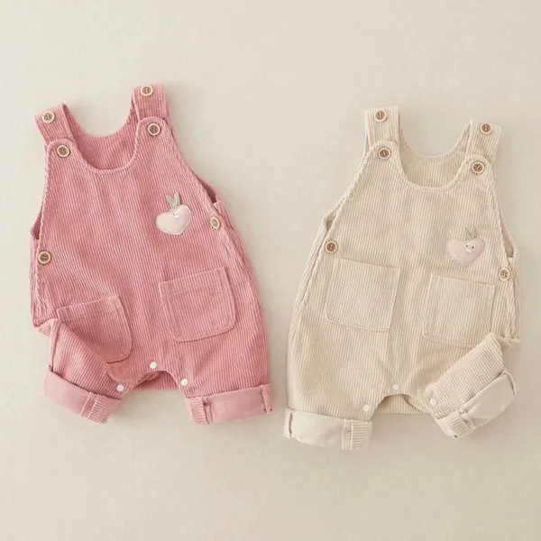 Mini Fashion™ - Stijlvol&Trendy - Rib Tuinbroek Beige / 90 (12-24 maanden) | Educatief Speelgoed - Afbeelding 1