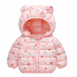 Mini Fashion™ - Polyester winterjas met Capuchon Roze Konijn / 100 (4-5 jaar) | Educatief Speelgoed