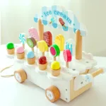 Wooden Gelato™ – IJskoude Fantasie – Rollenspel Ijswagen Wit | Educatief Speelgoed