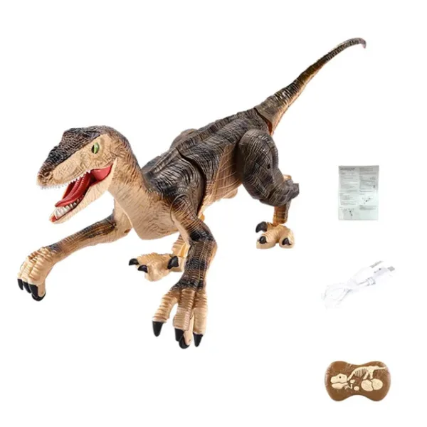 DinoRacer™ - Prehistorisch Plezier - RC Dino Raptor Geel | Educatief Speelgoed - Afbeelding 1