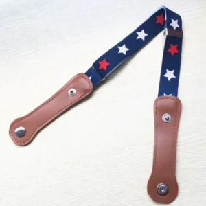 Mini Fashion™ - Past Altijd - Elastische Riem voor Kinderen Blauw - Sterretjes / 40-65cm (1-12 jaar) | Educatief Speelgoed