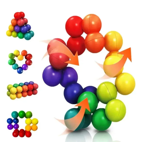 Shape Shifter™ - Draai&Vorm - Puzzel Ballen 20 ballen -Ø 2cm | Educatief Speelgoed - Afbeelding 1