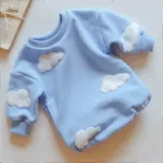 Mini Fashion™ - Schattige Printjes - Sweatshirt Romper Blauw / 74 (6-9 maanden) | Educatief Speelgoed