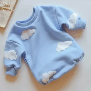 Mini Fashion™ - Schattige Printjes - Sweatshirt Romper Blauw / 68 (3-6 maanden) | Educatief Speelgoed
