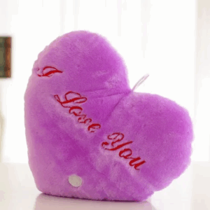 Glow Star Pillow™ – Sterrenpret in bed – Lichtgevend Knuffel kussen Paars Hart | Educatief Speelgoed