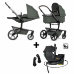 Kinderwagen Joolz Day5 Forest Green + Autostoel Jacky Pro 360° All Black&Base&Adapterset
