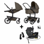 Kinderwagen Joolz Day5 Hazel Brown Special Edition + Autostoel Jacky Pro 360° All Black&Base&Adapterset