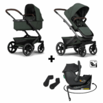Kinderwagen Joolz Geo³ Forest Green + Autostoel Jacky Pro 360° All Black&Base&Adapterset