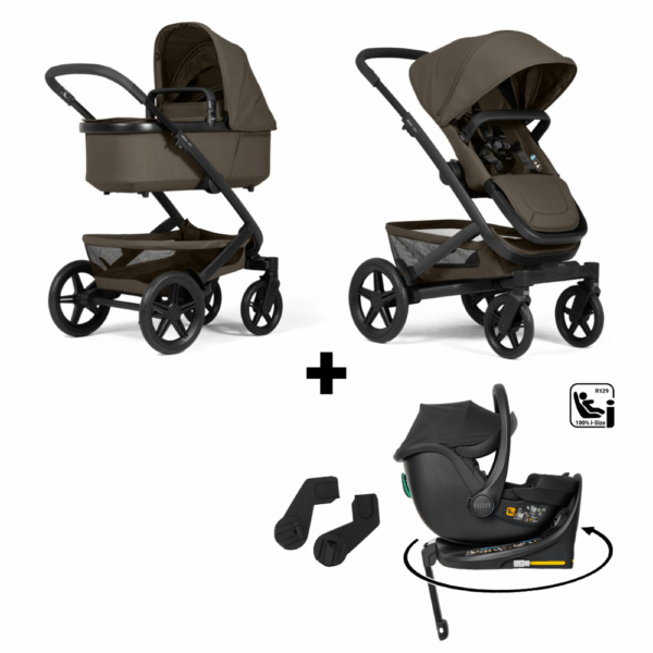 Kinderwagen Joolz Geo³ Hazel Brown Special Edition + Autostoel Jacky Pro 360° All Black&Base&Adapterset - Afbeelding 1