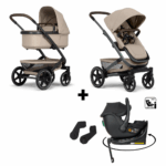 Kinderwagen Joolz Geo³ Sandy Taupe + Autostoel Jacky Pro 360° All Black&Base&Adapterset