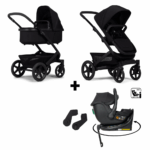 Kinderwagen Joolz Geo³ Space Black + Autostoel Jacky Pro 360° All Black&Base&Adapterset