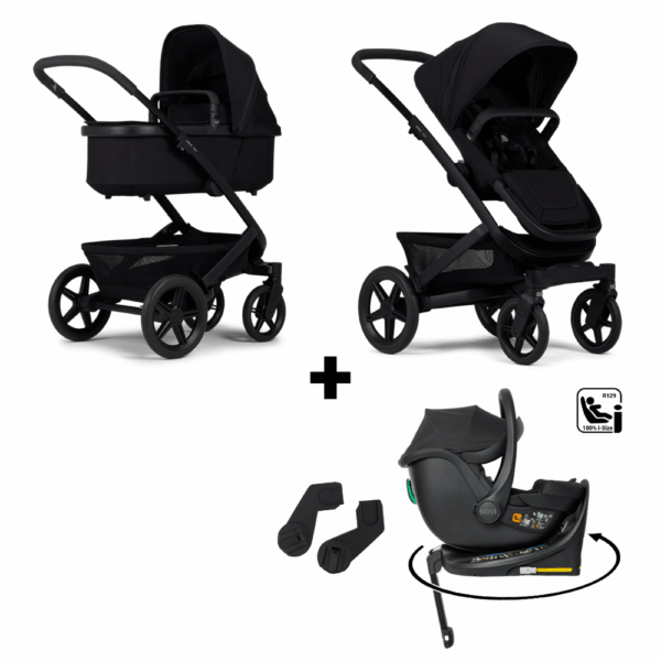 Kinderwagen Joolz Geo³ Space Black + Autostoel Jacky Pro 360° All Black&Base&Adapterset - Afbeelding 1