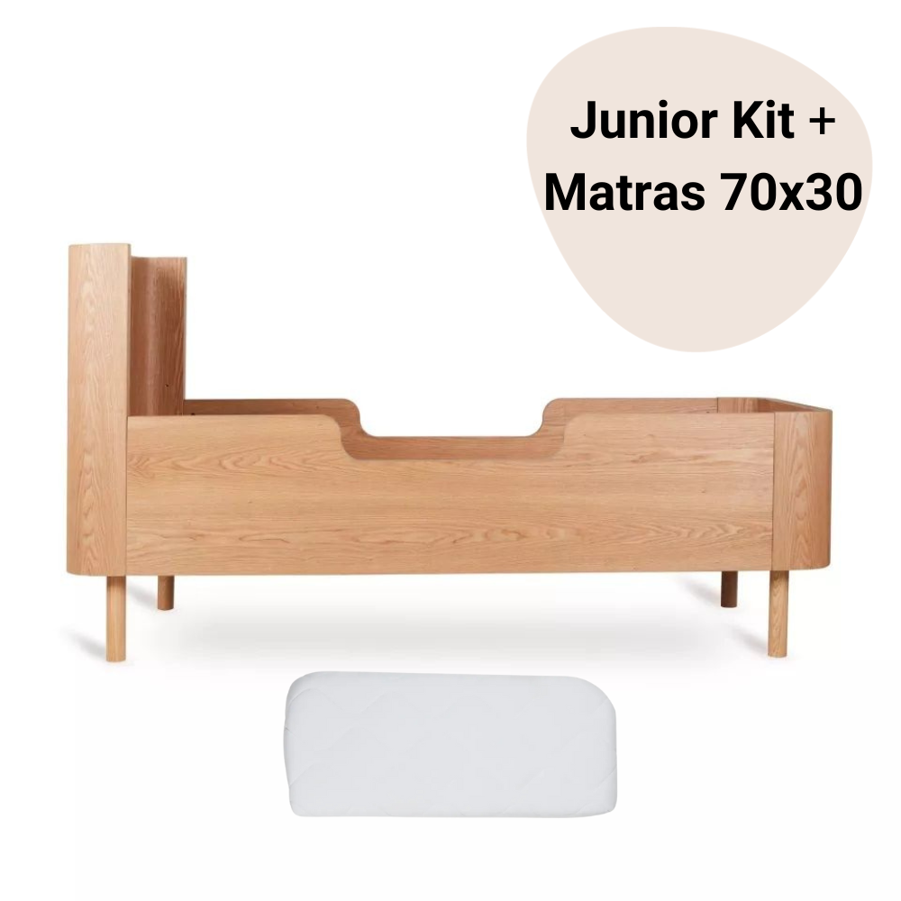 Junior Kit Quax Yume Natural Ash met Matras Kit 70x30 Wit