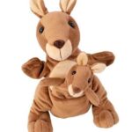 Handpop Kangoeroe + kleintje (Kanga & Juju) - Beleduc