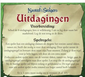 Kasteel in de Steigers: Uitdagingen - Intrafin Games Bordspel