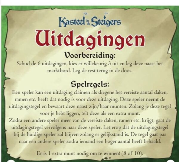 Kasteel in de Steigers: Uitdagingen - Intrafin Games Bordspel - Afbeelding 1