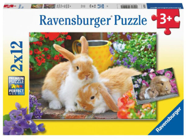 Knuffelmomentje (2x 12) - Ravensburger  Legpuzzel - Afbeelding 1
