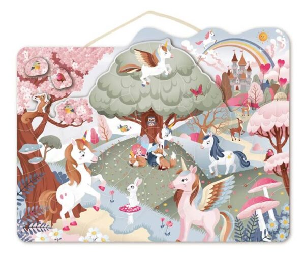 Houten magnetische puzzel: Eenhoorns (48) - Speedy Monkey  Inlegpuzzel|Legpuzzel - Afbeelding 1