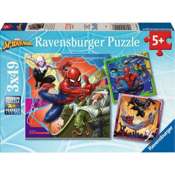 Spider-man: Tijd voor web-slingeren! (3x 49) - Ravensburger  Legpuzzel - Afbeelding 1