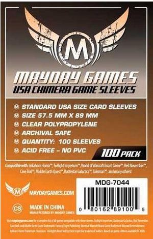 USA Chimera Game Sleeves (57,5x89mm) clear (100) - Mayday Games