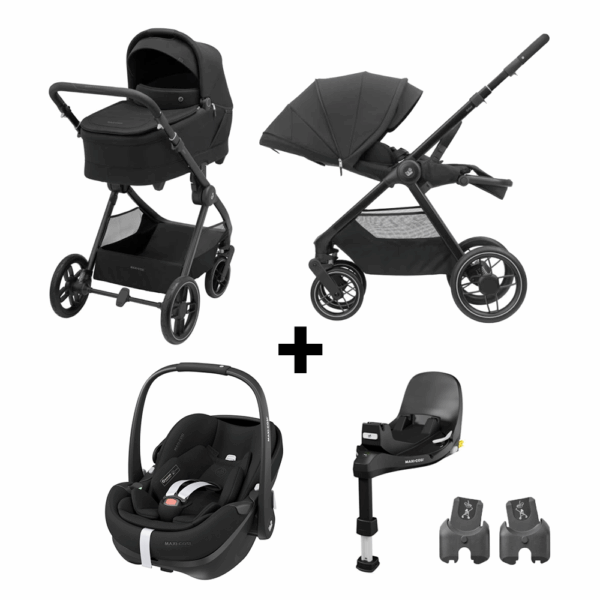 Kinderwagen Maxi-Cosi Oxford Plus Twillic Black met Autostoel Pebble 360° Pro2 en Base Slide Tech - Afbeelding 1