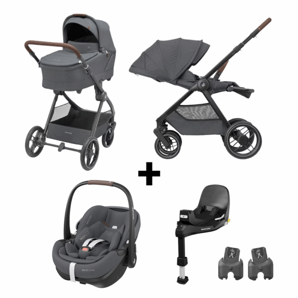 Kinderwagen Maxi-Cosi Oxford Plus Twillic Graphite met Autostoel Pebble 360° Pro2 en Base Slide Tech - Afbeelding 1